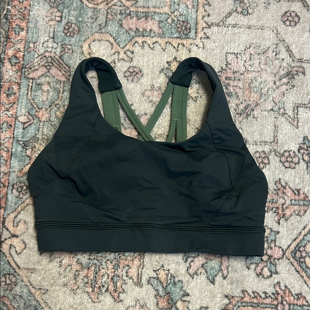 lululemon athletica Black and Green Sports Bra